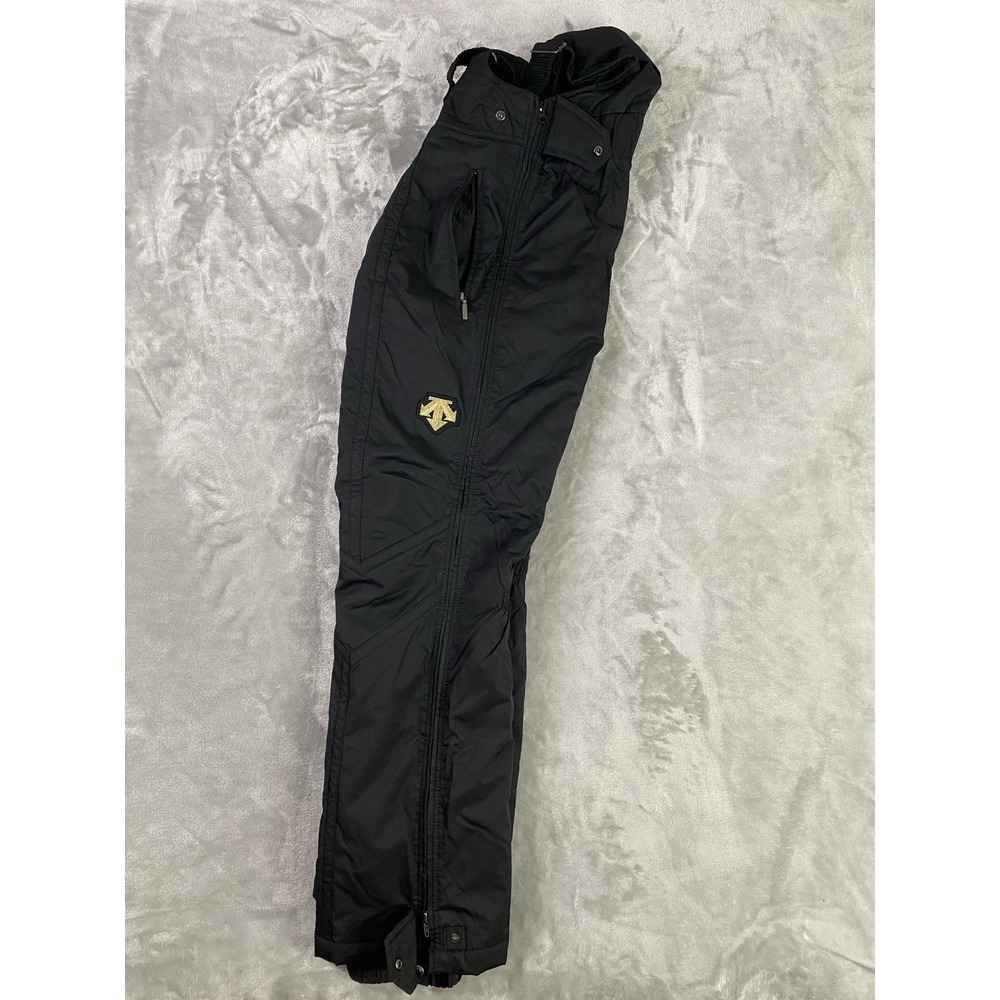 Vintage 80s Descente Ski Bib Men 34 Black Insulated Overalls Gold Alpine Retro - Picture 7 of 16